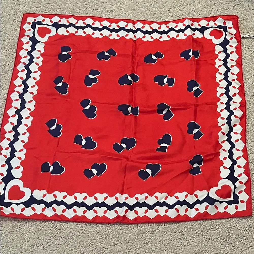 Vintage Maisonaix Silk Heart Scarf